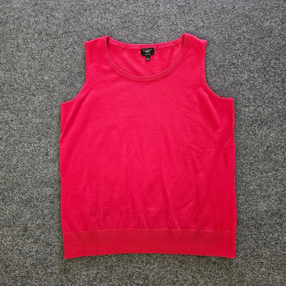 Talbots Tank Top Women Siz\ 0X Red Pima Cotton Sleeveless Knit Base Layer Casual